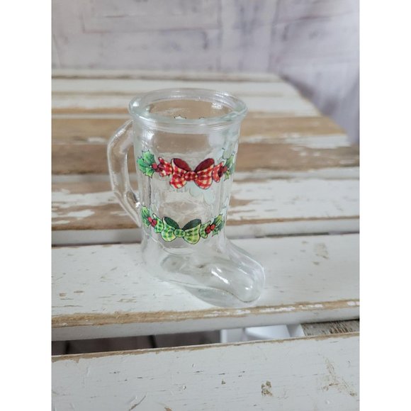 Canada glass Santa boot MINI ornament Decor - Picture 1 of 6
